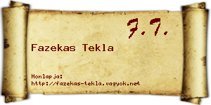 Fazekas Tekla névjegykártya